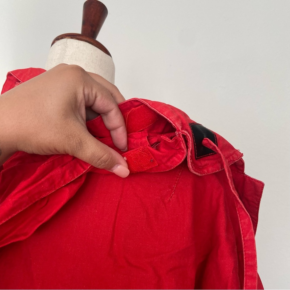 VINTAGE RAF ROUGHWEAR Red Plaid Lined Oversized Zip Up Hooded Jacket - Picture 11 of 12